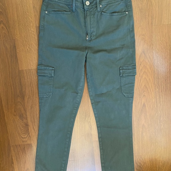 Paige Hoxton Cargo Skinny Ankle Jeans Army Green - Picture 2 of 8